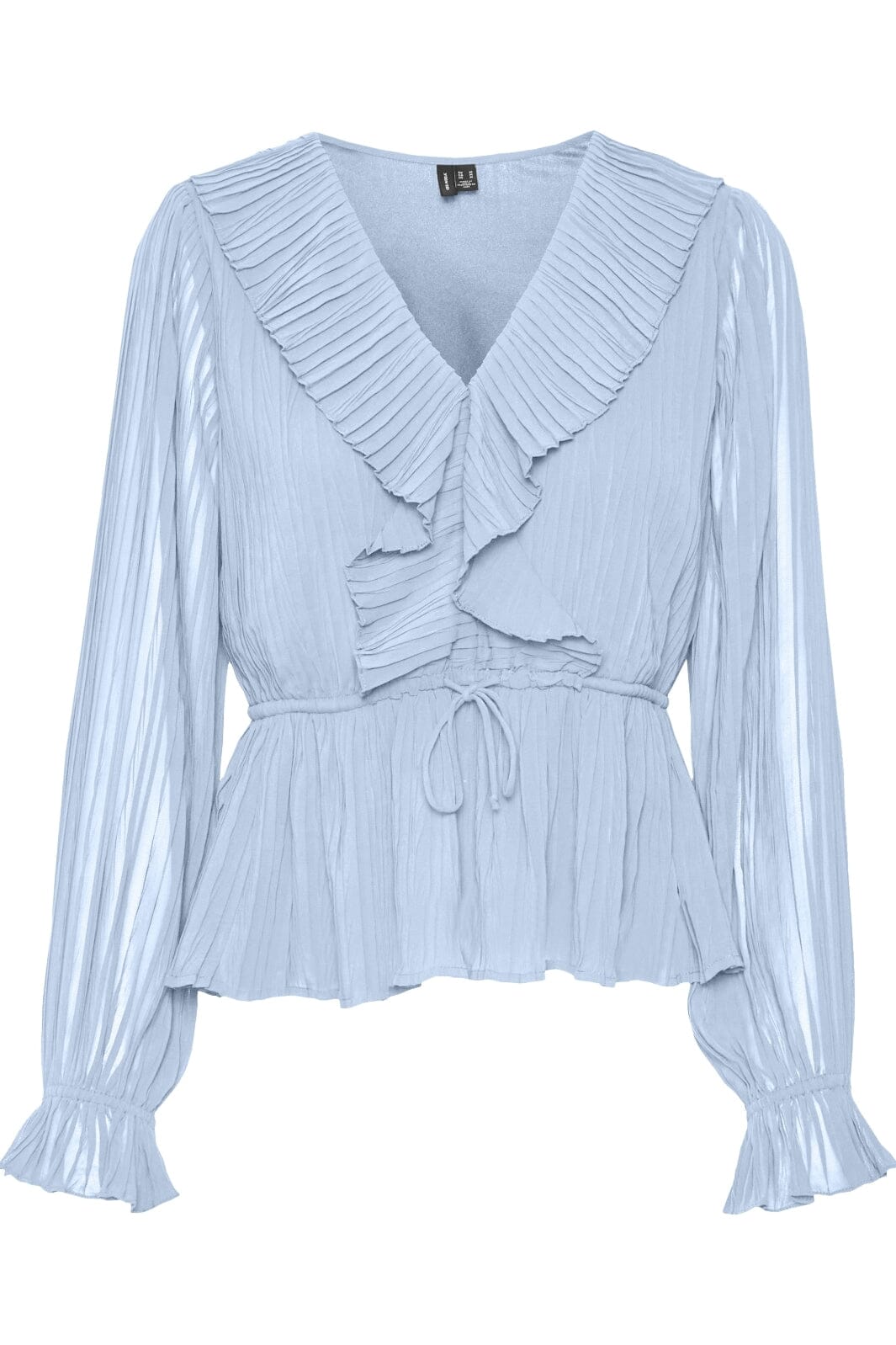Vero Moda - Vmdora L/S Frill Pleat Top - 4965479 Ice Water