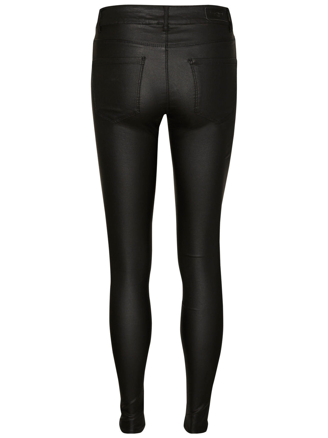 Vero Moda - Vmseven Nw Ss Smooth Coated Pants - Black Coated