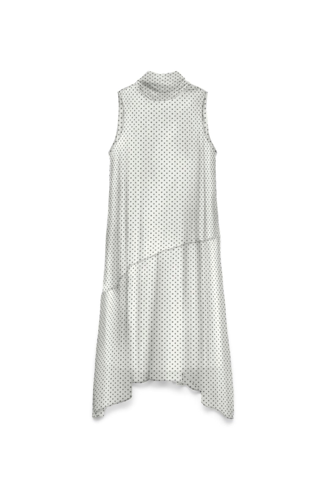 Vero Moda - Vmsmilla Sl Halterneck Long Dress - 5045931 Snow White Dot Black