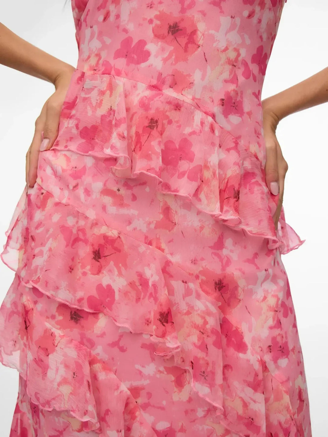 Vero Moda - Vmsmilla Sl Long Frill Dress - 5048321 Rose Shadow Sally Kjoler 