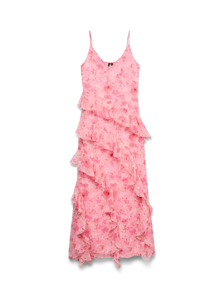 Vero Moda - Vmsmilla Sl Long Frill Dress - 5048321 Rose Shadow Sally Kjoler 