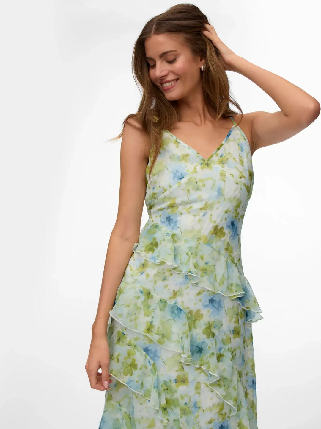 Vero Moda - Vmsmilla Sl Long Frill Dress - 5082102 Spun Sugar Sally Kjoler 