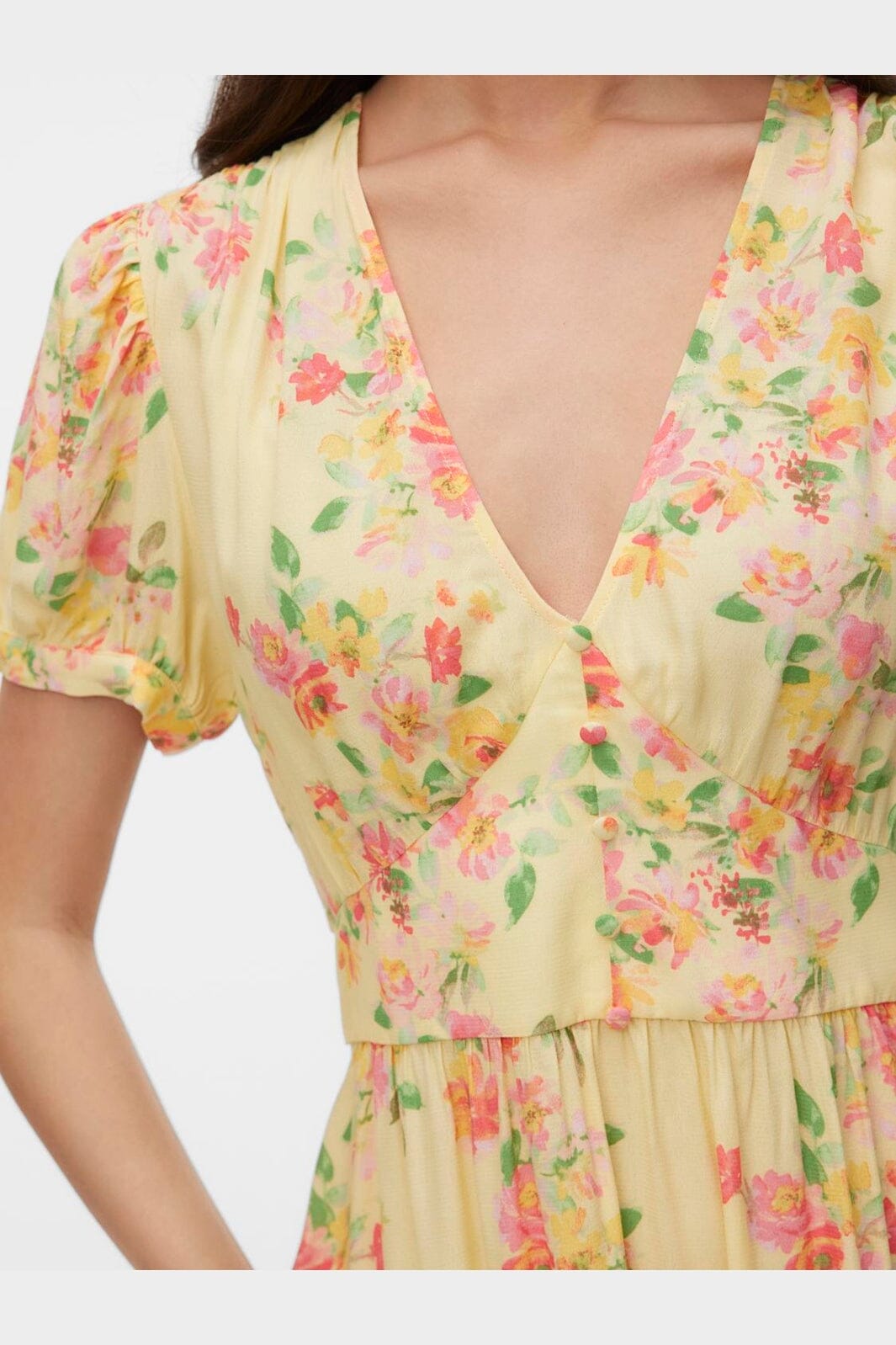 Vero Moda - Vmvilma Holy Ss Short Dress - 5035032 Golden Haze Holly