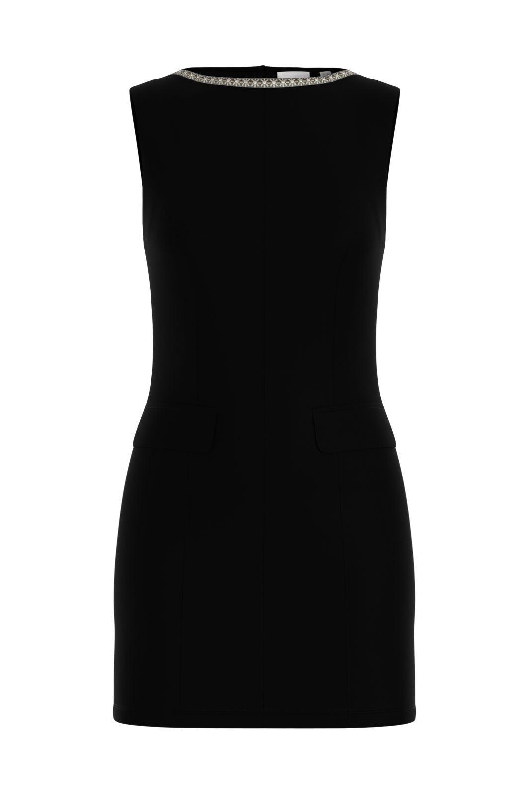 Vila - Viclara S/L Short Office Dress/Ka - 4962031 Black Pearl Neck