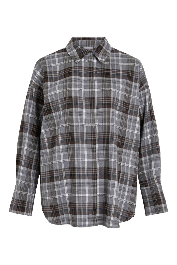 Vila - Viedith L/S Shirt - 5110771 Stone Mountain Grey