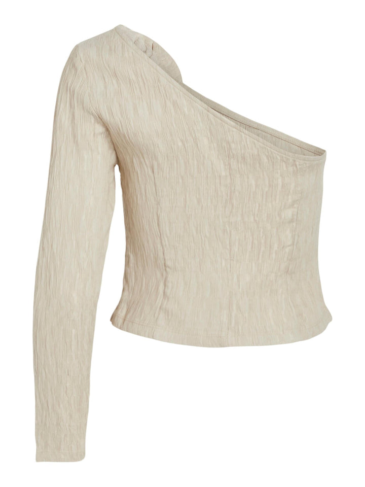 Vila - Viflowery Short One Shoulder Top /E - 4487918 Cement