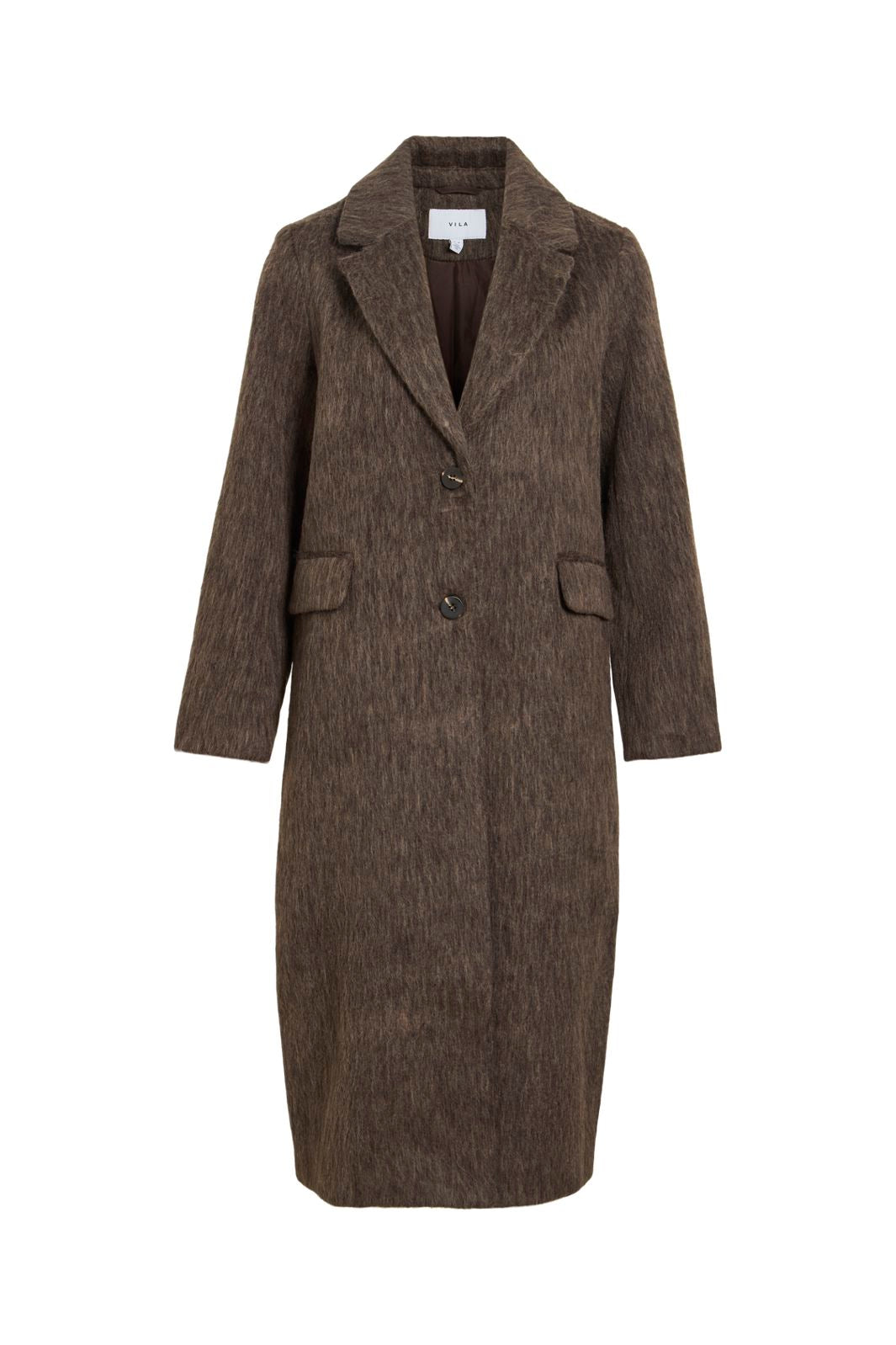 Vila - Vihaari L/S Coat - 5022126 Dark Natural Melange