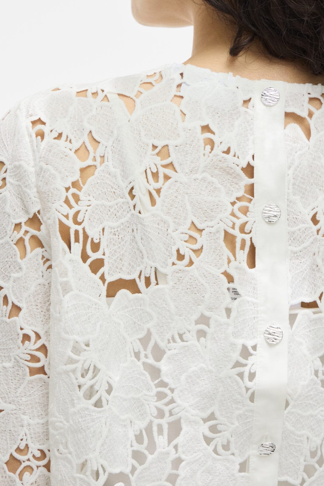 Vila - Vihylde 2/4 Lace Shirt - 4907607 Cloud Dancer Skjorter 