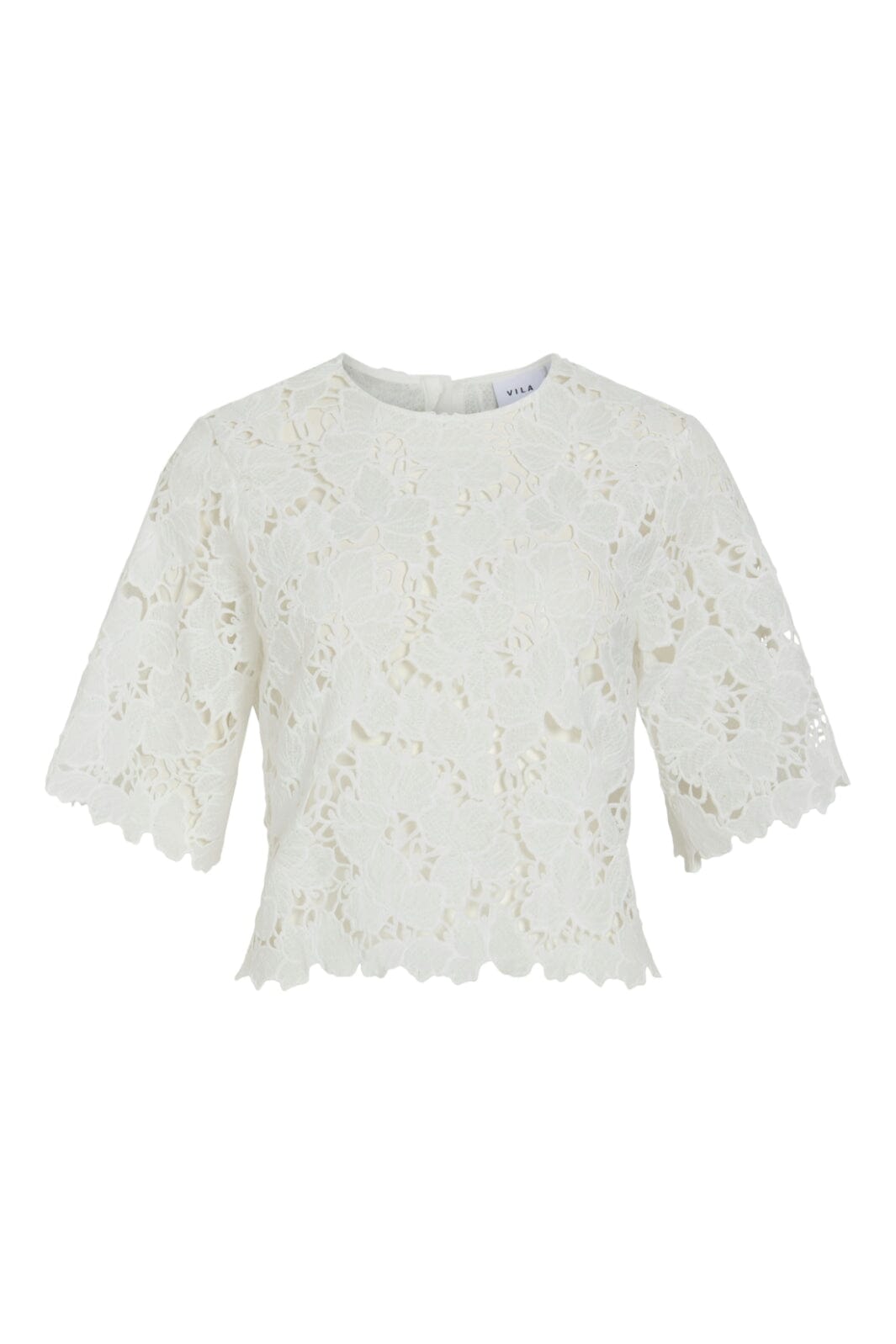 Vila - Vihylde 2/4 Lace Shirt - 4907607 Cloud Dancer Skjorter 