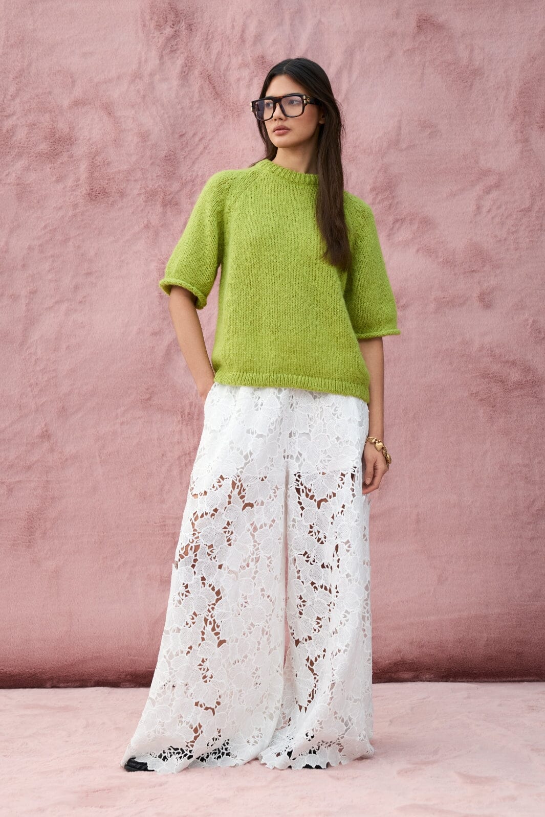 Vila - Vihylde Lace Pants - 4907608 Cloud Dancer Bukser 