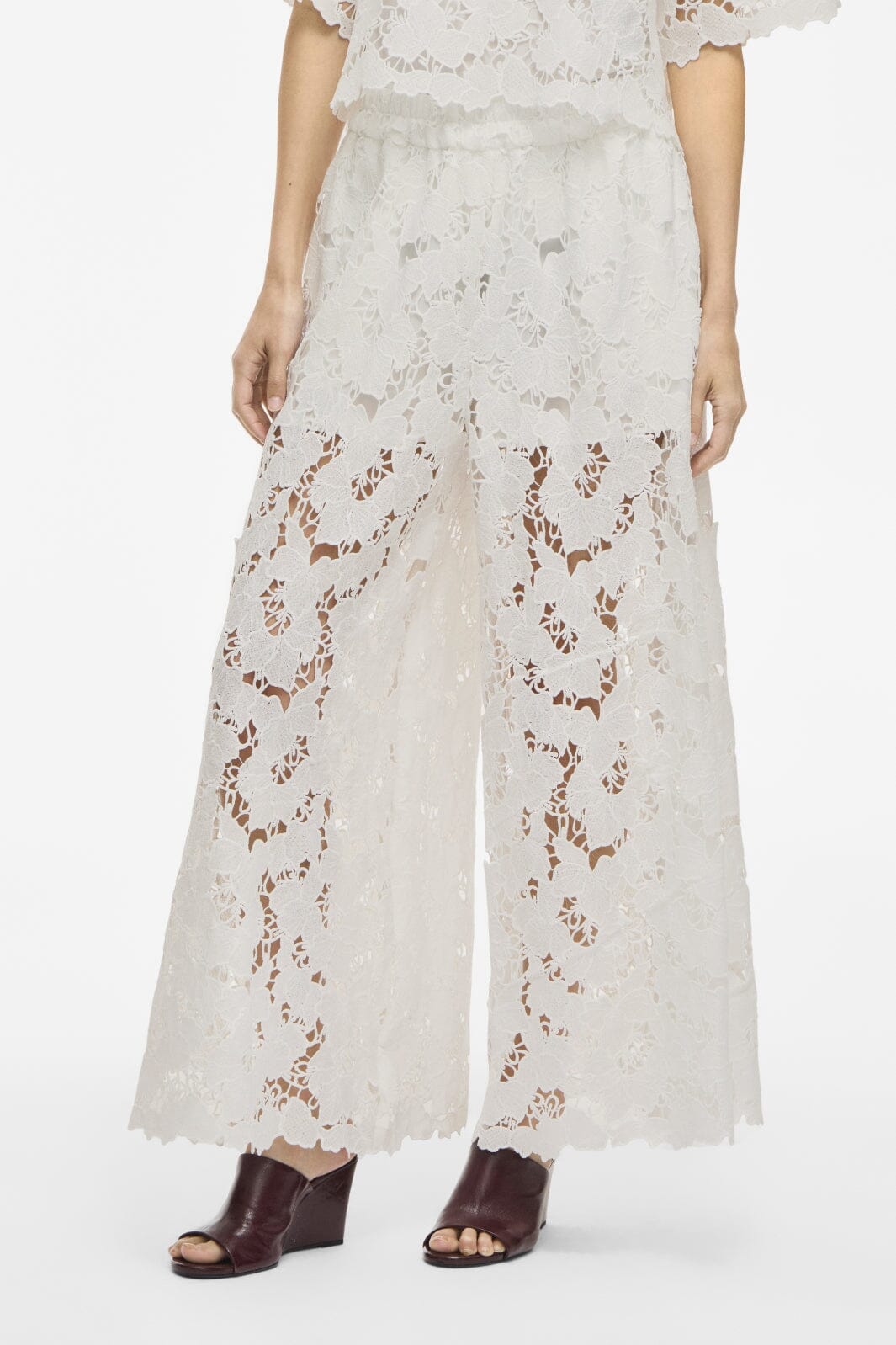 Vila - Vihylde Lace Pants - 4907608 Cloud Dancer Bukser 