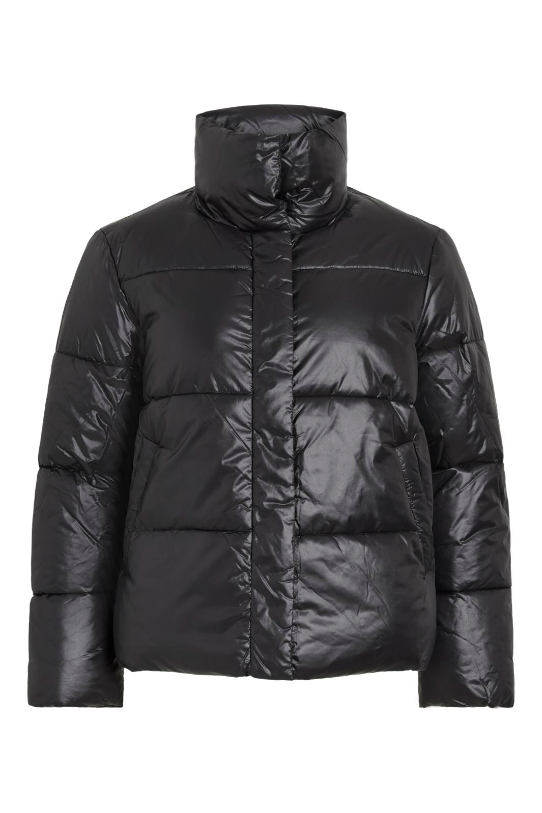 Vila - Vilidda L/S Shinny Puffer Short Jacket - 4909324 Black