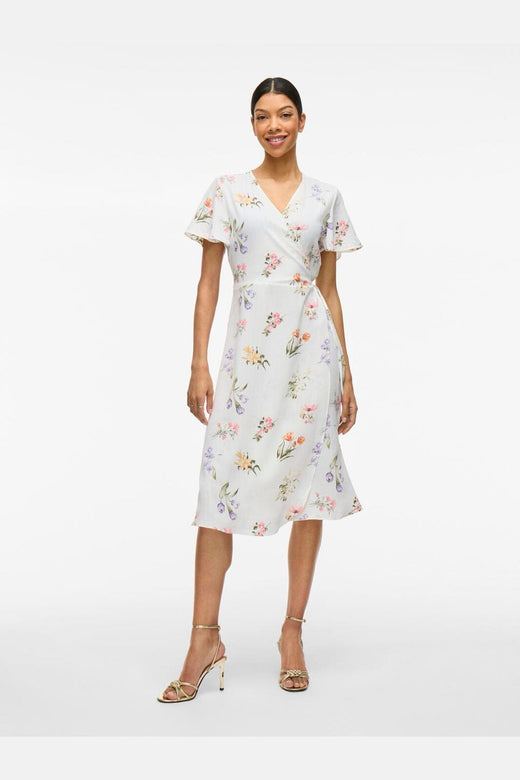 Vila - Vilovie S/S Wrap Midi Dress - 4777771 Snow White Fir