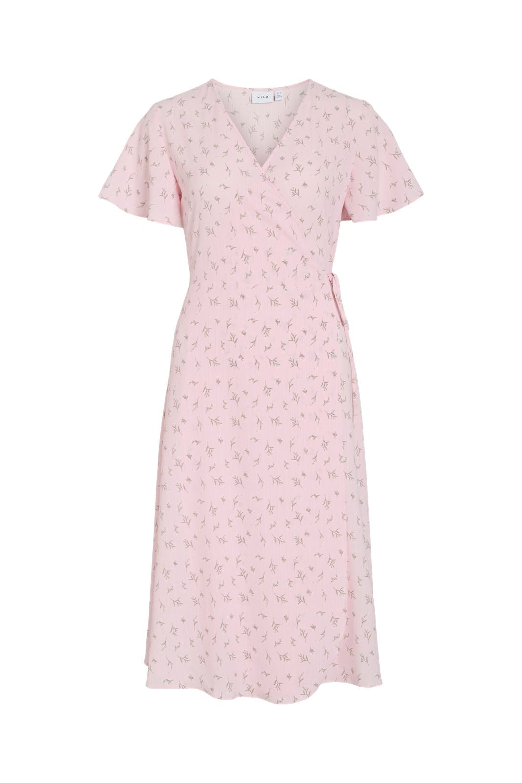Vila - Vilovie S/S Wrap Midi Dress - 4996484 Cherry Blossom Flower