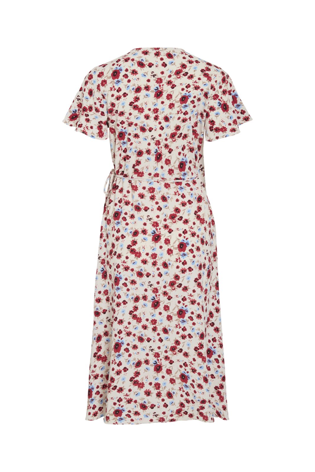 Vila - Vilovie S/S Wrap Midi Dress - 4997132 Birch Flo