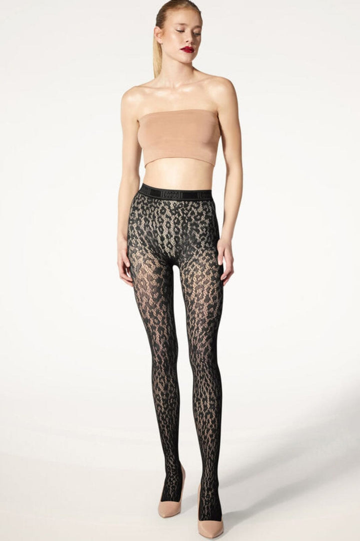 Wolford - Leo Lace Tights - 7005 Black