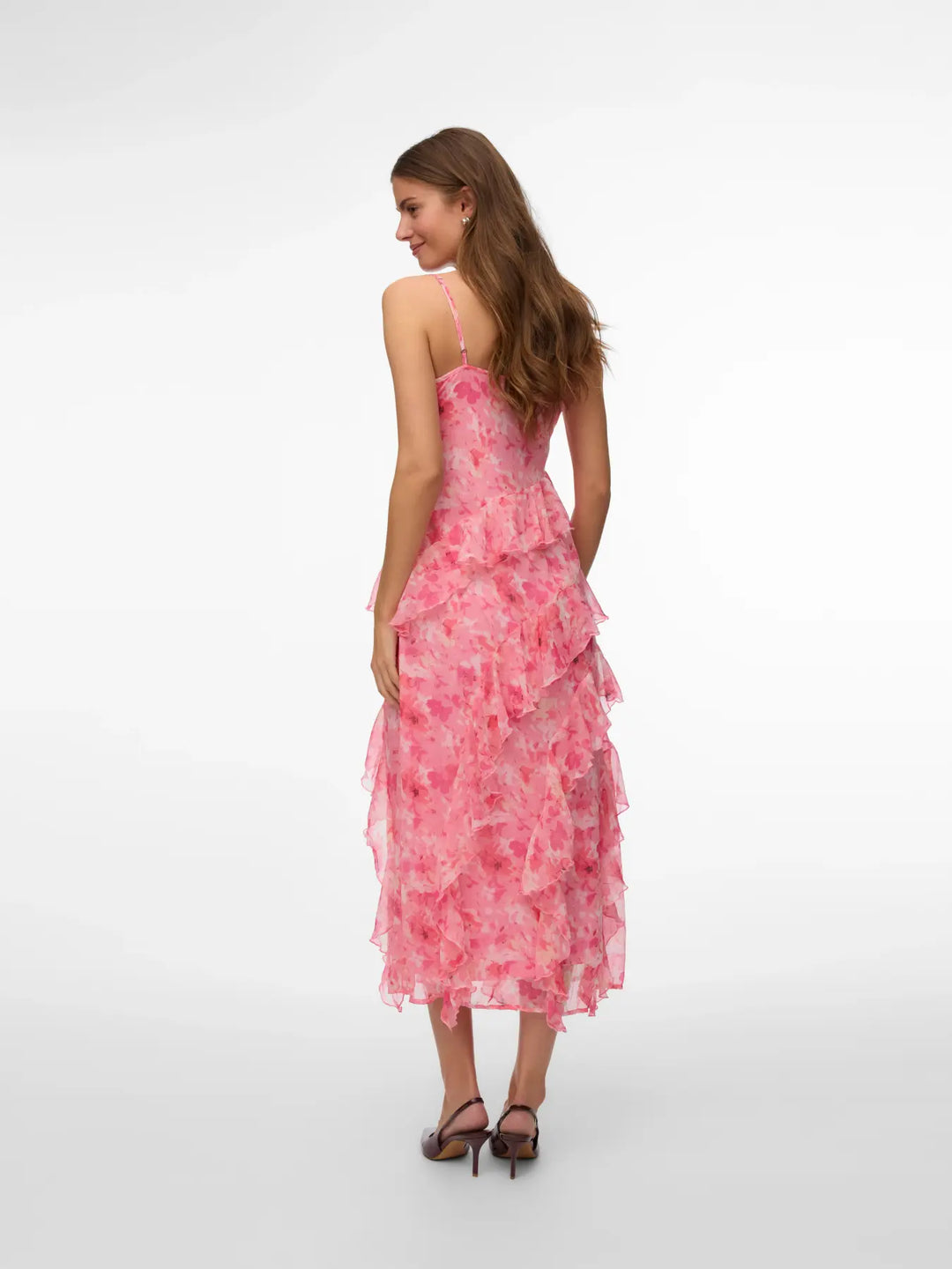 Vero Moda - Vmsmilla Sl Long Frill Dress - 5048321 Rose Shadow Sally