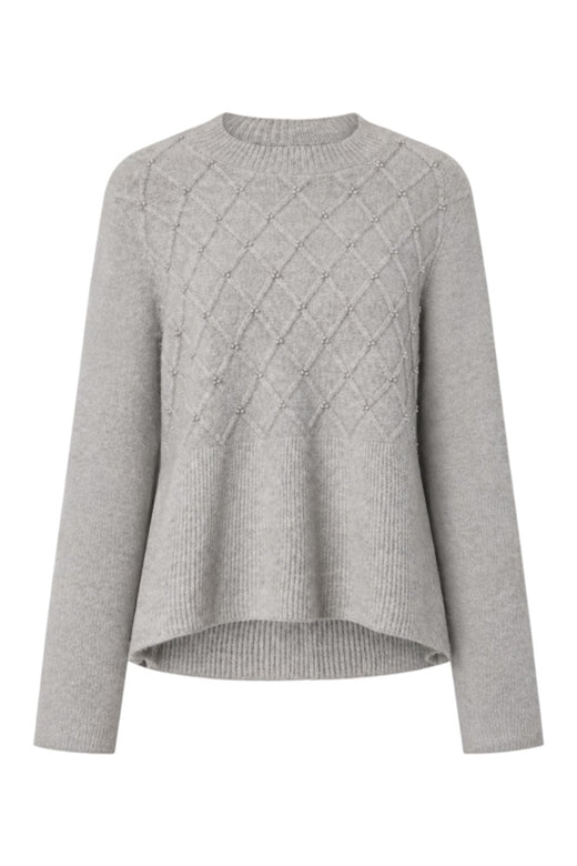 YAS - Yasacie Ls Knit Pullover - 5217378 Light Grey Melange