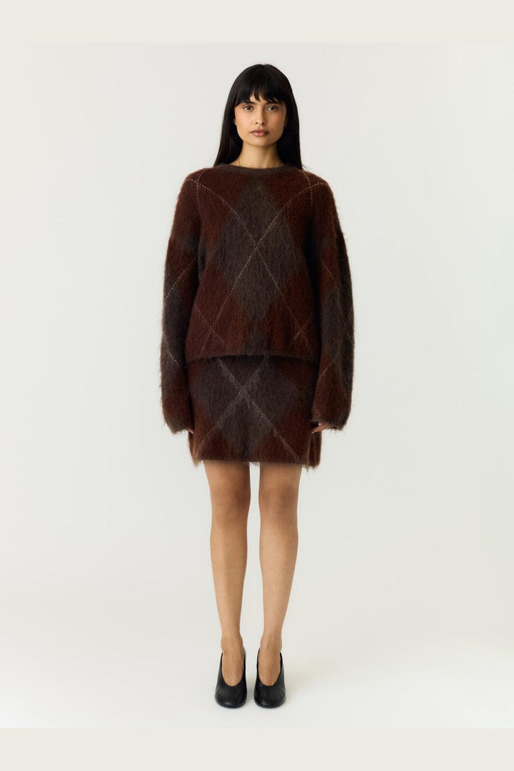 YAS - Yasargy Ls Mohair Blend Knit Pullover - 5112410 Coffee Bean Incence/Sepia/Oatmeal
