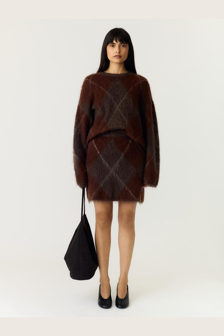 YAS - Yasargy Ls Mohair Blend Knit Pullover - 5112410 Coffee Bean Incence/Sepia/Oatmeal