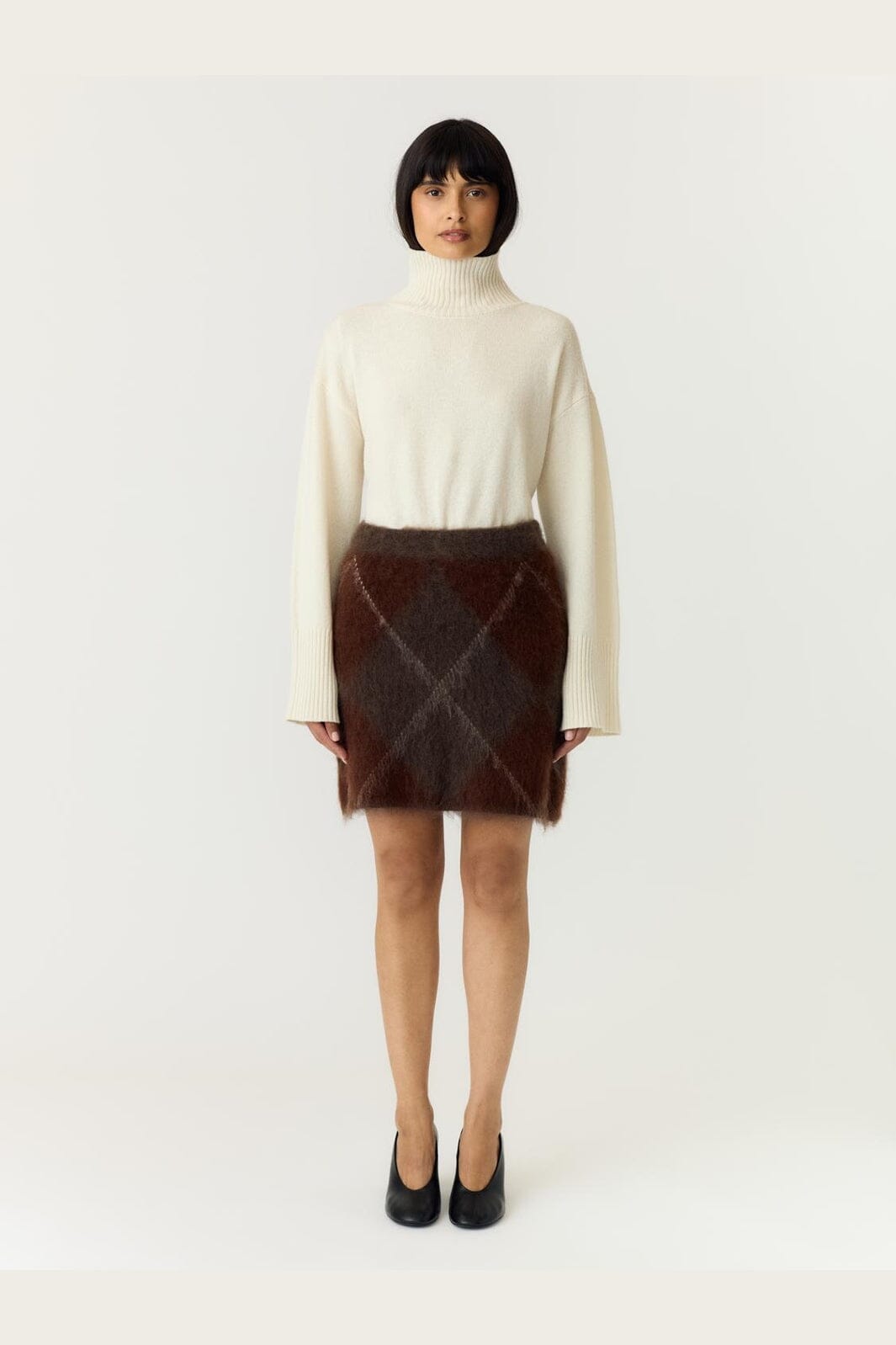 YAS - Yasargy Mohair Blend Knit Skirt - 5112411 Coffee Bean Incence/Sepia/Oatmeal