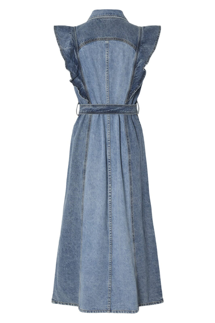 Y.A.S - Yascawi Sl Denim Long Dress - 4760539 Medium Blue Denim Light Blue Denim Blocking