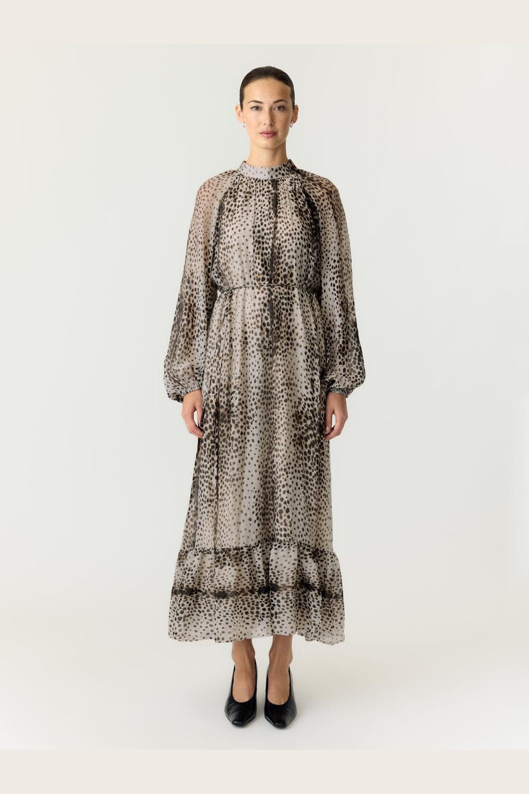 YAS - Yascheemi Ls Long Dress - 5237971 Sea Pearl Cheemi Print