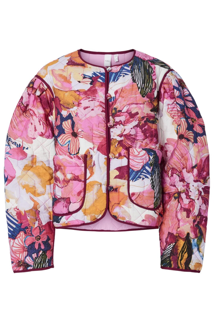Y.A.S - Yasdelphi Ls Quilted Jacket - 4761618 Sachet Pink Delphi Print