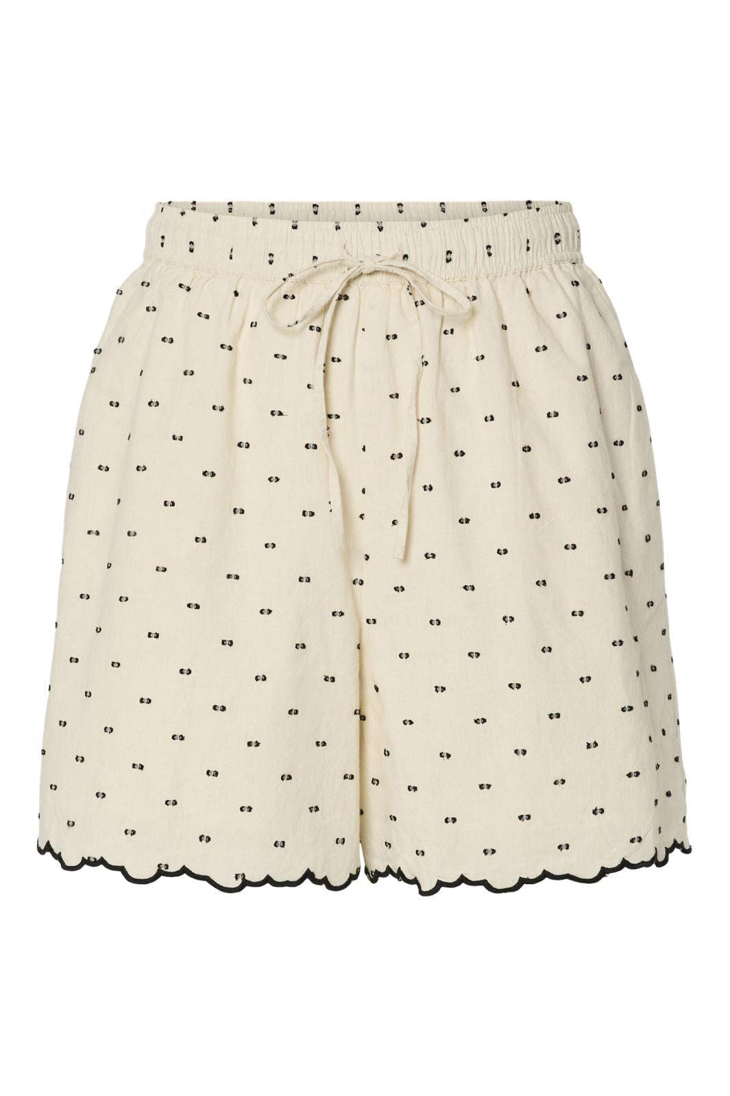 Y.A.S - Yasdobby Shorts - 4693518 Gardenia Black Dobby Dots