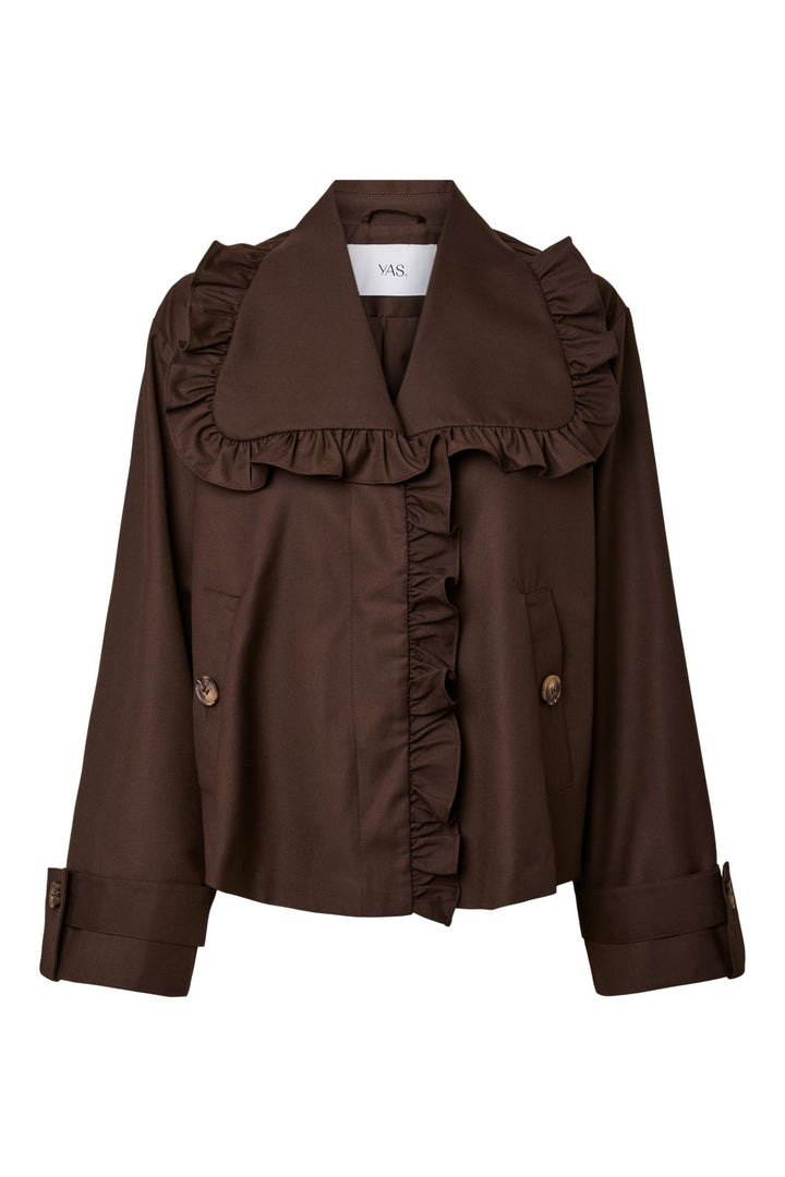 YAS - Yaselsana Ls Short Trenchcoat - 5100176 Chocolate Brown