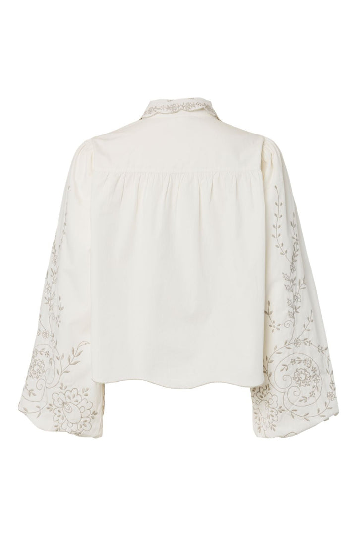 YAS - Yasgreya Ls Embroidered Shirt Story - 5202102 Star White W Emb