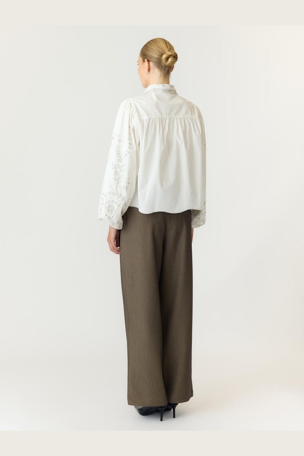 YAS - Yasgreya Ls Embroidered Shirt Story - 5202102 Star White W Emb