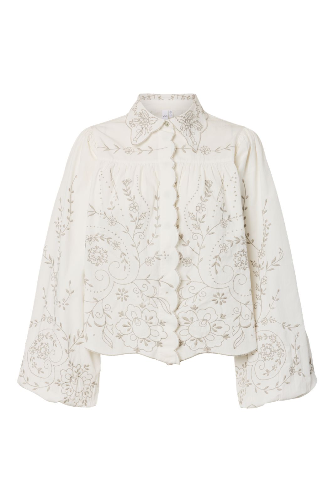 YAS - Yasgreya Ls Embroidered Shirt Story - 5202102 Star White W Emb