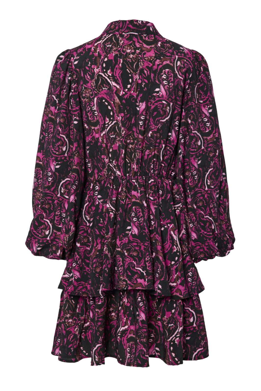Y.A.S - Yasisa Ls Shirt Dress - 4773116 Black Pink Petita Print
