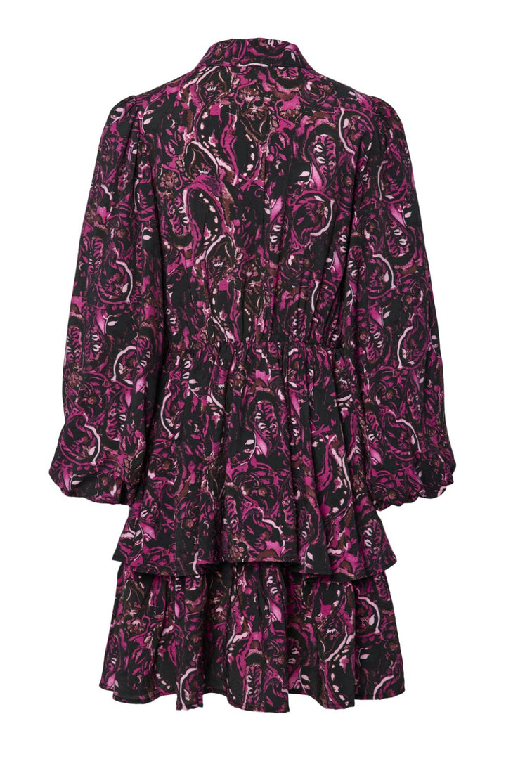 Y.A.S - Yasisa Ls Shirt Dress - 4773116 Black Pink Petita Print