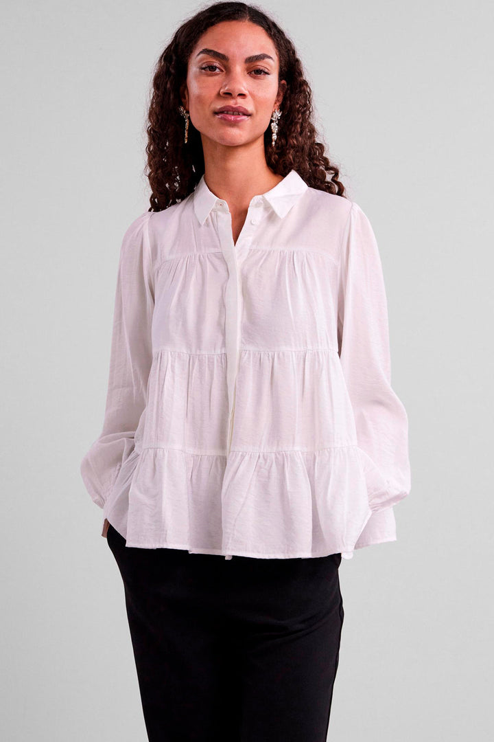 YAS - YasPala Ls Shirt S. - Star White