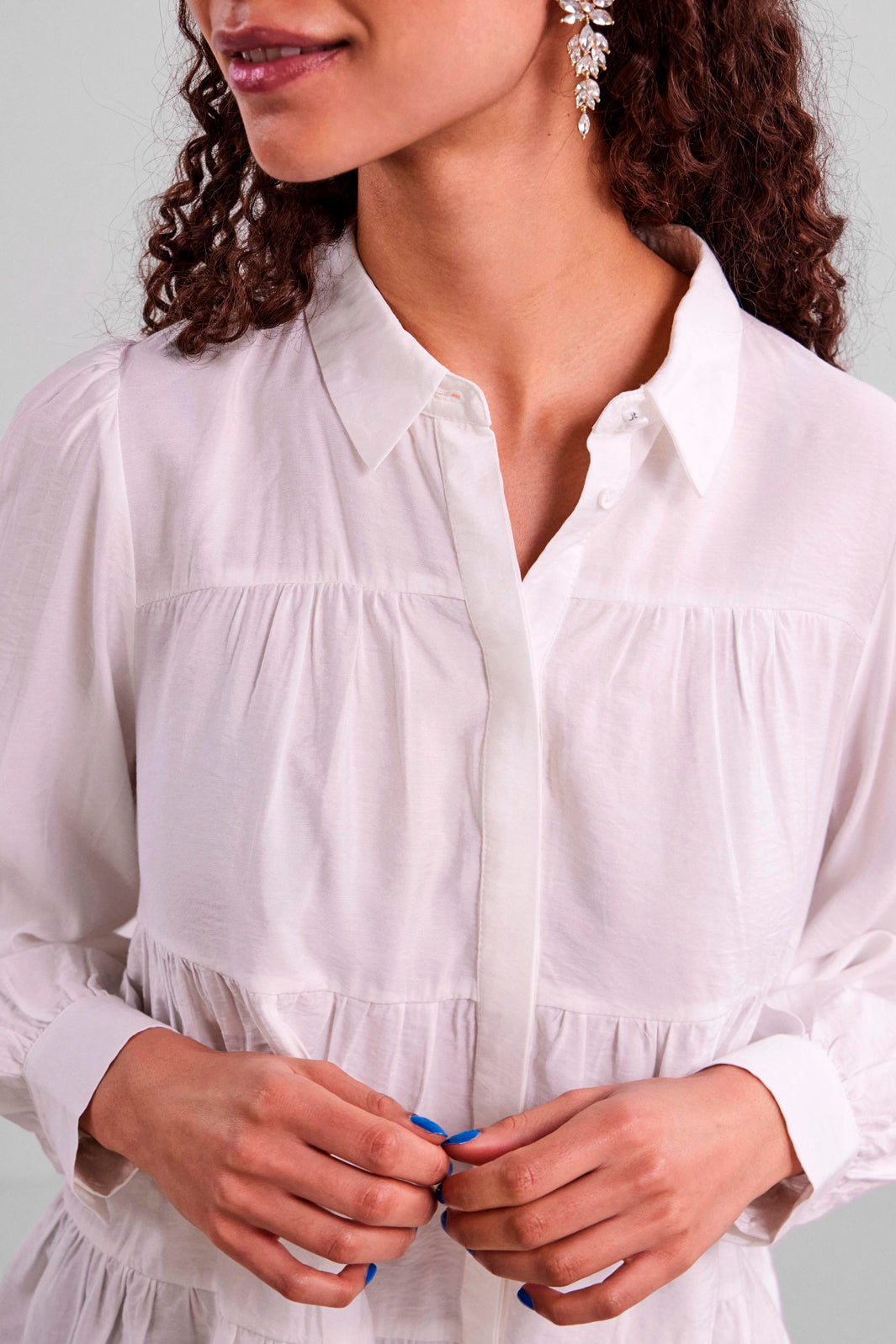 YAS - YasPala Ls Shirt S. - Star White