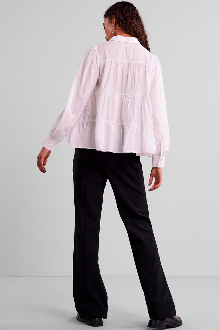 YAS - YasPala Ls Shirt S. - Star White