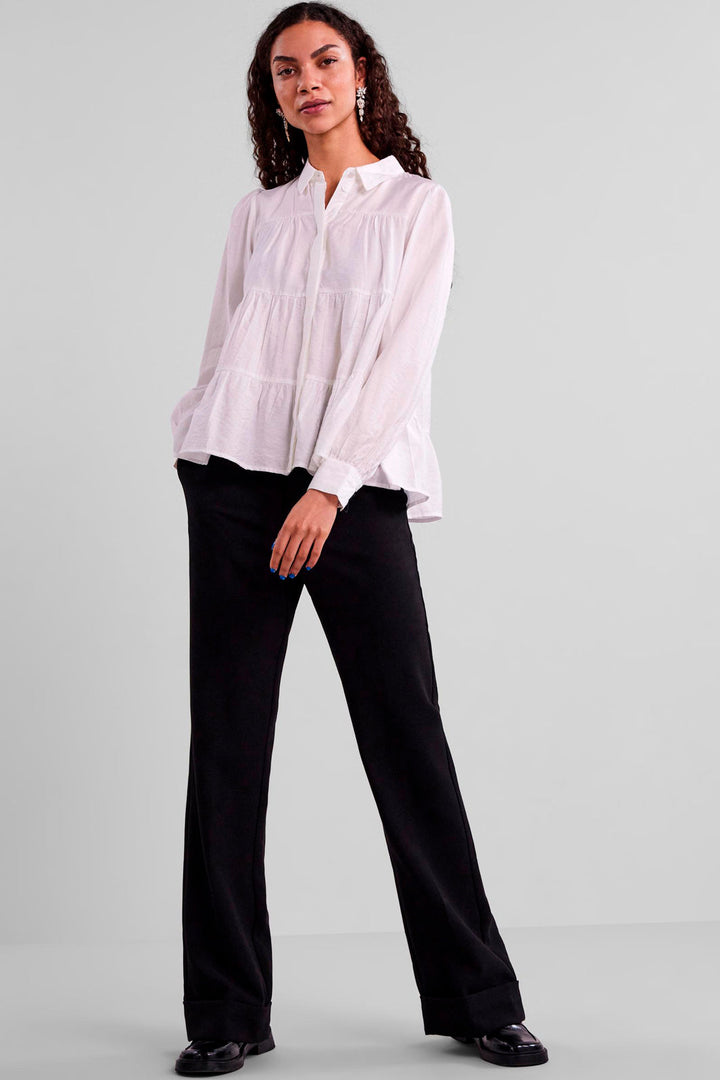 YAS - YasPala Ls Shirt S. - Star White