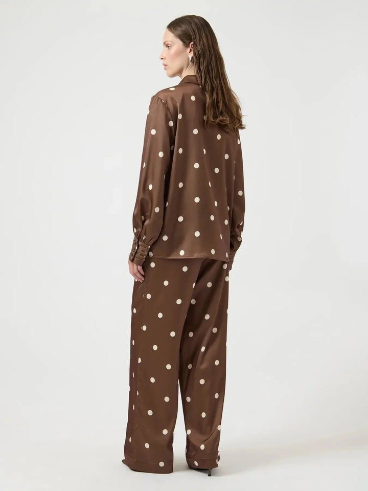 YAS - Yaspella Pant - 5084732 Pinecone Ecru Dots Bukser 