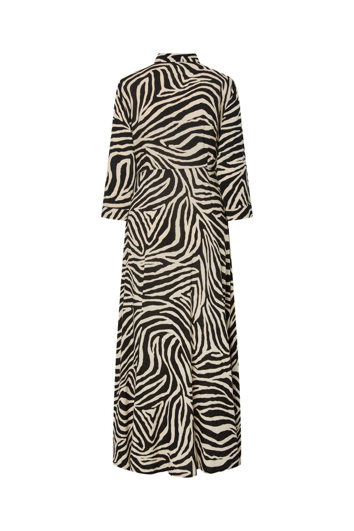 YAS - Yassavanna Long Shirt Dress - 4844009 Birch Zebra Print